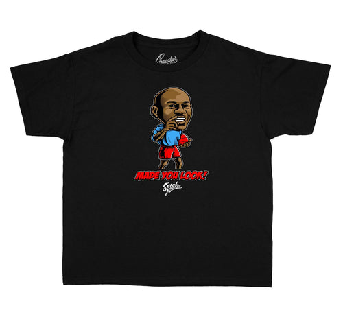 Kids sneaker tees match Jordan 1 NC to chi sneakers.