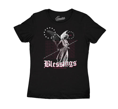 women tees matching with Jordan 8 burgundy sneaker collection 