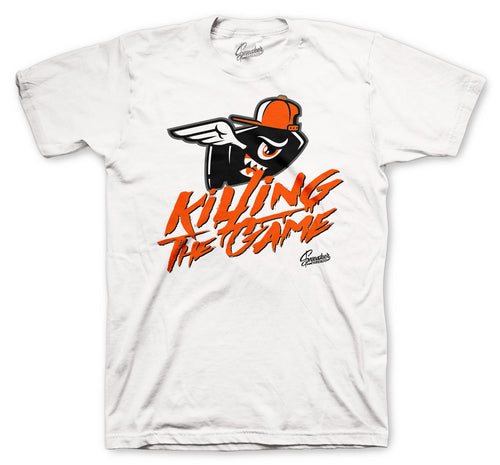 Orange Metallic Jordan 4 sneaker collection matching with mens tee collection 