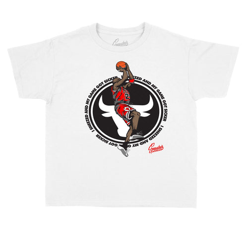 Kids jordan 12 dark grey sneaker tees match retro 12s shoes.