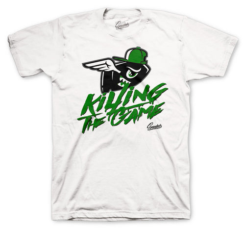 Green Metallic Green Jordan 4 sneaker matching tee collection 