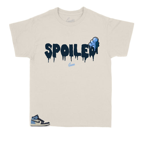 Kids tee collection created to match perfectly with the kids sneaker Jordan 1 unc obsidian 