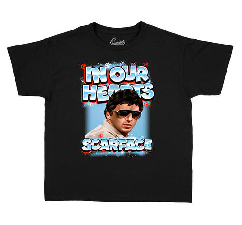 T shirt collection to match with Jordan 4 uni  blue for kids