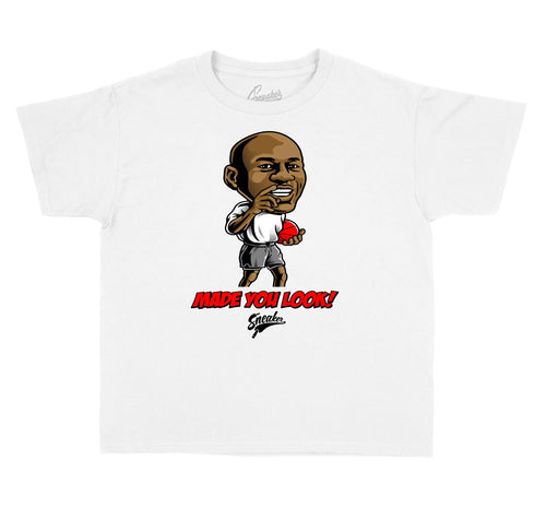collection of tees made for kids designed to match the dark grey 12s