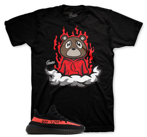 Sneaker tees match Yeezy 350 red stripe core black | Matching Shirts