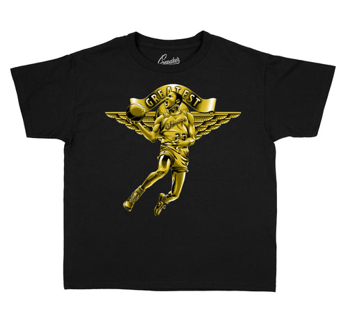 Children clothing matching the Jordan 1 black gold sneaker collection 