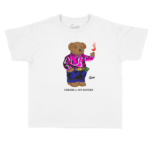 Kids Jordan 3 barely grape sneaker tees match shoes.