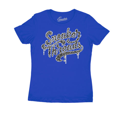 women tee to match Jordan 3 racer blue sneaker collection 