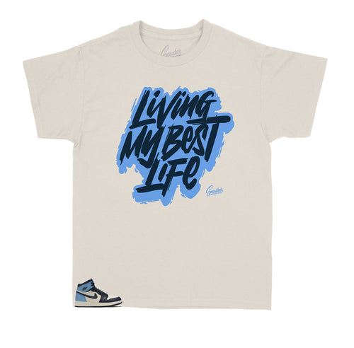 Kids tees created to match perfect with the kids Jordan 1 unc obsidian kids sneakers