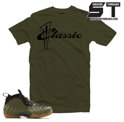 Foamposite olive sneaker tees foam sneaker olive tee shirts. 