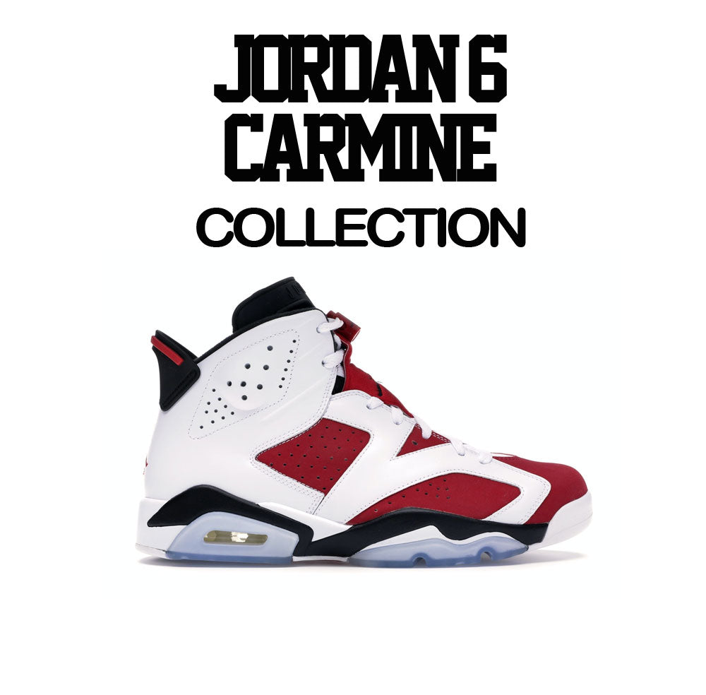 Womens Jordan 6 carmine sneaker tees match retro 6s carmine shoes