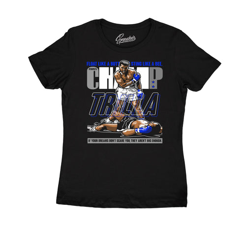 Womens tees match Jordan 13 hyper royal sneaker collection 