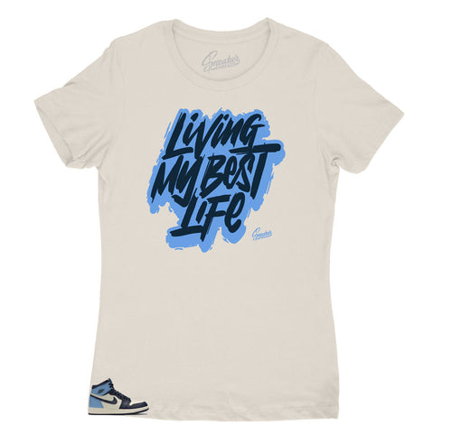 Womens tee collection designed to match perfectly with the womens Jordan 1 unc obsidian 