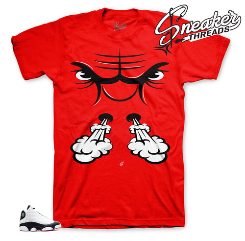 Jordan 13 he got game matching tees and shirts for retro 13.