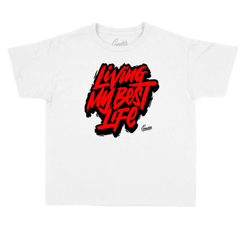 Kids tees made to match the Jordan 11 retro bred sneakers