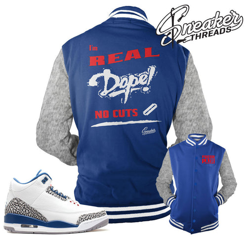 True blue 3's jackets match jordan 3 true blue OG.