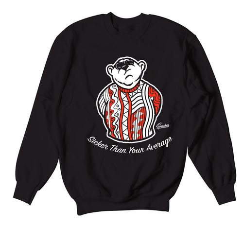 mens sweater collection has matching foamposite lava sneakers