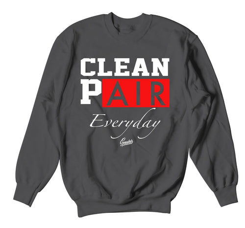 crewneck collection designed to match sneaker Jordan 12 dark grey