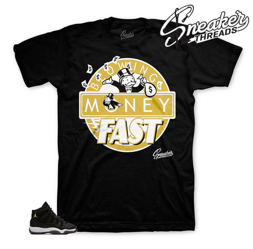 Blowing money fast shirt match Jordan 11 stingray.