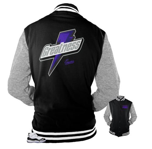Jordan 11 concord jackets match retro 11 varsity jacket.