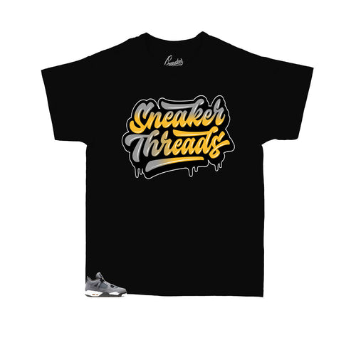 Jordan 4 cool grey sneaker has matching kids tees made to match with the cool grey 4 collection