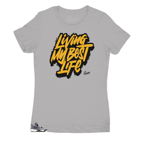 Jordan 4 retro cool grey matching women's shirts designed to match perfectly with the Jordan 4 cool grey sneakers