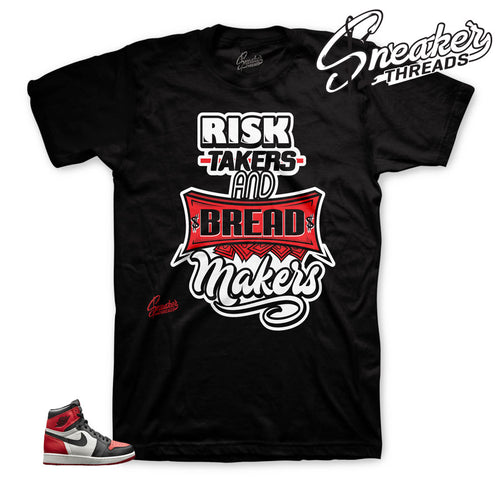 Jordan 1 bred toe shirts match retro 1 bred sneaker tees.