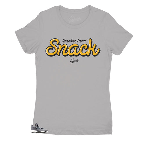 Cool grey retro Jordan 4 matching women's tees made to match perfectly with the Jordan 4 cool grey retro sneaker