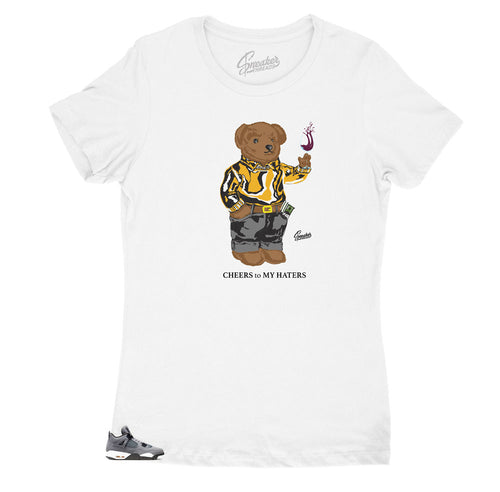 Jordan 4 cool grey sneaker collection has matching womens shirts designed to match perfectly with the retro cool grey