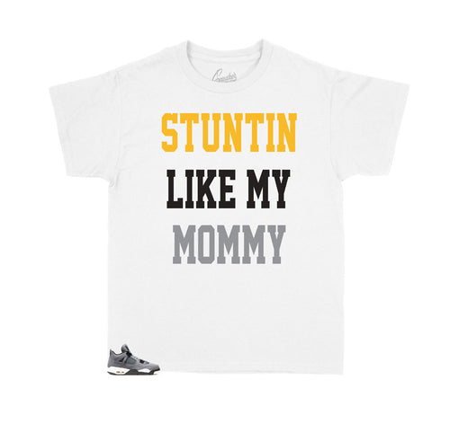 Jordan 4 cool grey kids sneakers have matching kids tees made to match perfectly
