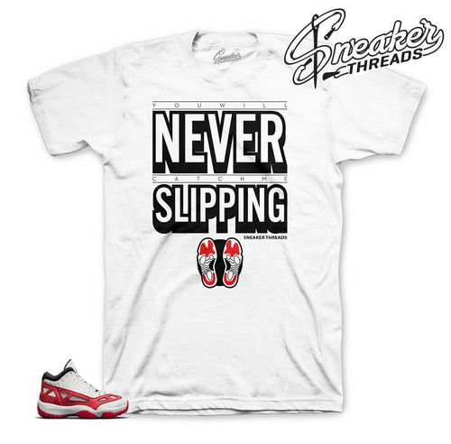 Shirt match Jordan 11 IE fire red retro 11 sneaker tees.