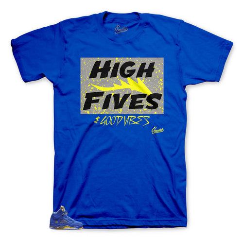 Shirt designed to match retro Jordan 5 reverse Laney sneaker collection