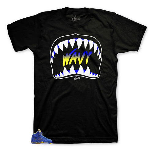 Jordan retro 5 reverse Laney sneakers matches tee shirt collection made to match reverse retro Laney sneakers
