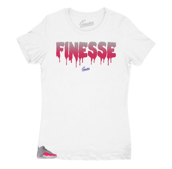 Jordan 12 Racer Pink sneaker collection has matching shirt designed to match the Jordan racer pink women s sneakers