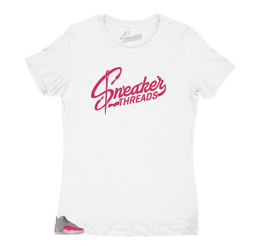 Womens shirts designed to match perfectly with the Jordan 12 women's racer pink sneaker