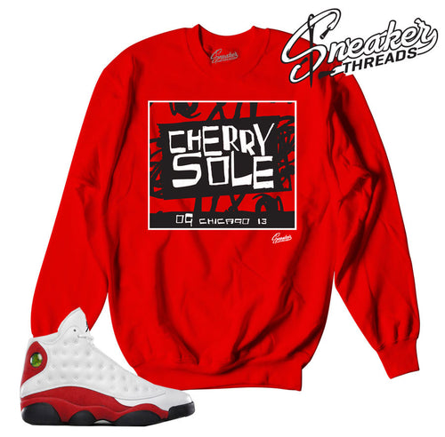 Jordan 13 Og chicago sweatshirts match sneakers.