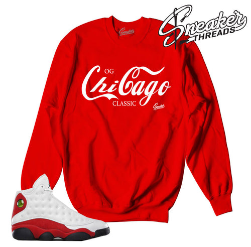 Jordan 13 Og chicago sweaters match shoes.