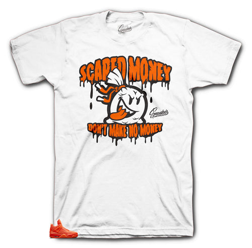 Jordan 4 Orange Flyknit scaredy Money shirt