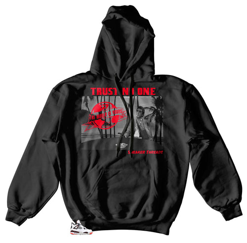 Jordan 4 Bright Crimson Sneakers matching hoodies made to match Jordan 4 crimson sneaker