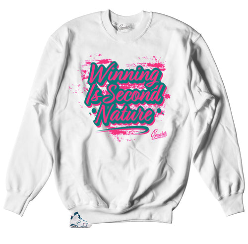 Jordan 6 Abyss sneaker matches crewneck designed to match Jordan 6 abyss shoe