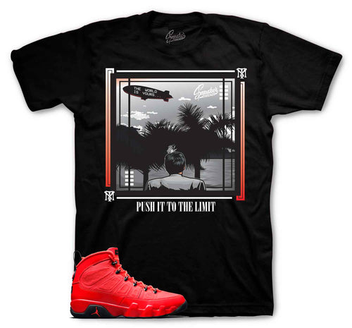 Jordan 9 Chile red sneaker tees