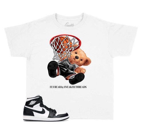 Kids - Black White 1 Fly Bear Shirt