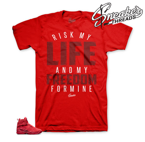 Jordan 8 valentine clothing match retro 8 gym red apparel.