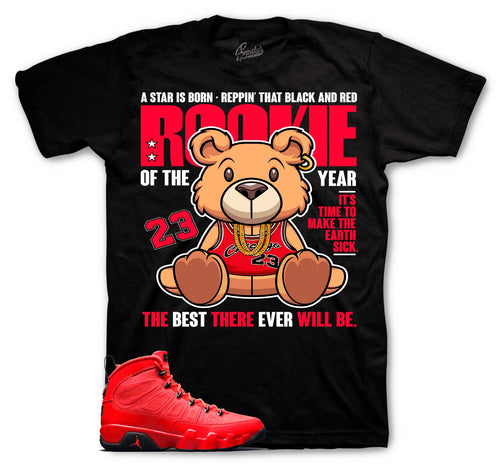 Jordan 9 Chile red sneaker tees