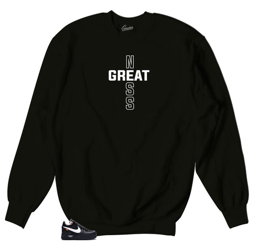 Black Crewneck Sweater designed to match sneakers Air Force One the 10 Off white sneakers