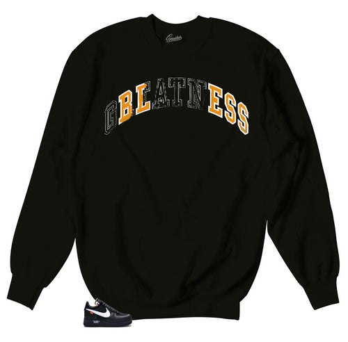 Off White Air Force One the 10 sneakers matching  crewneck sweater made to match Air Force One the 10 Off White.