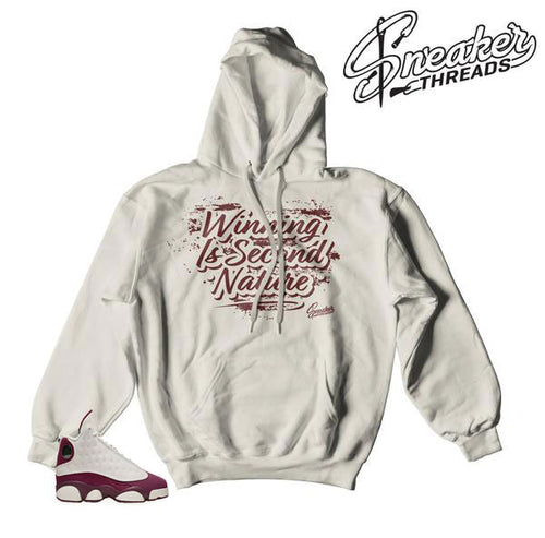 Jordan 13 bordeaux sail hooded sweatshirts match shoes.