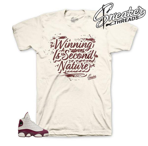 Bordeaux 13 sneaker matching shirts and tees.