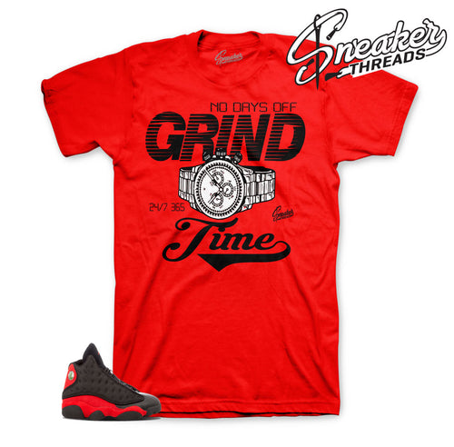 Shirts match Jordan 13 bred | grind time sneaker tee
