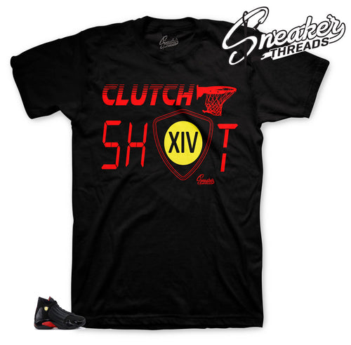 Jordan 14 last shot shirts match retro 14 shoes.